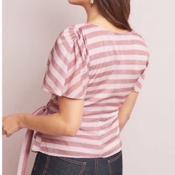 Eva Franco for Anthro sweetwater metallic pink blouse - Picture 2 of 7